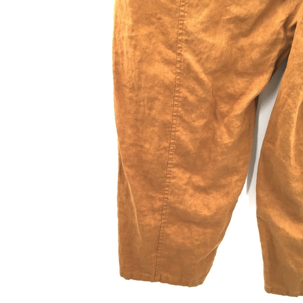 Eileen Fisher Organic linen brown wide leg boho quiet luxury pants minimalist L - Picture 6 of 10